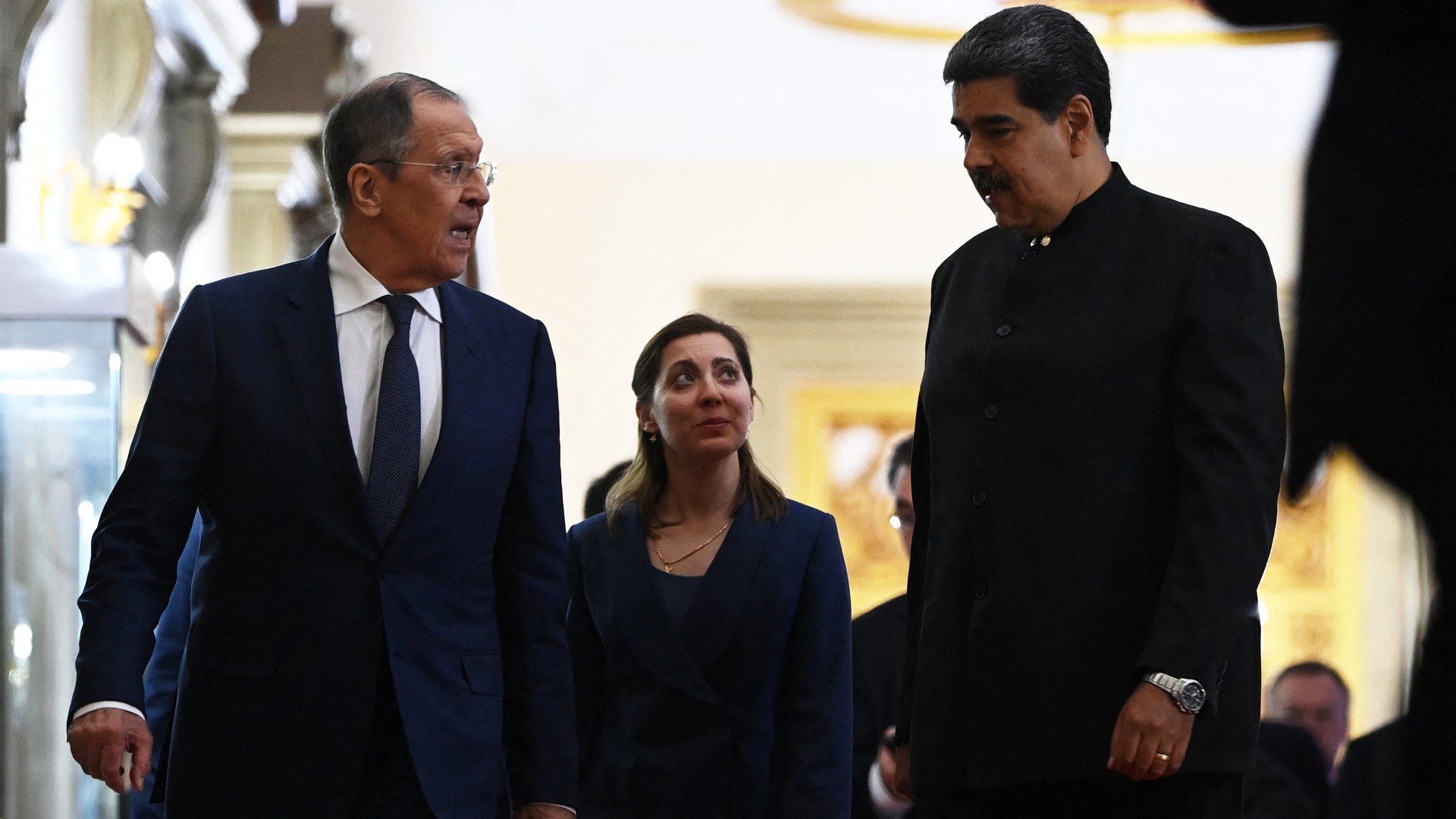 Encuentro del canciller ruso Lavrov con Maduro. (AFP)