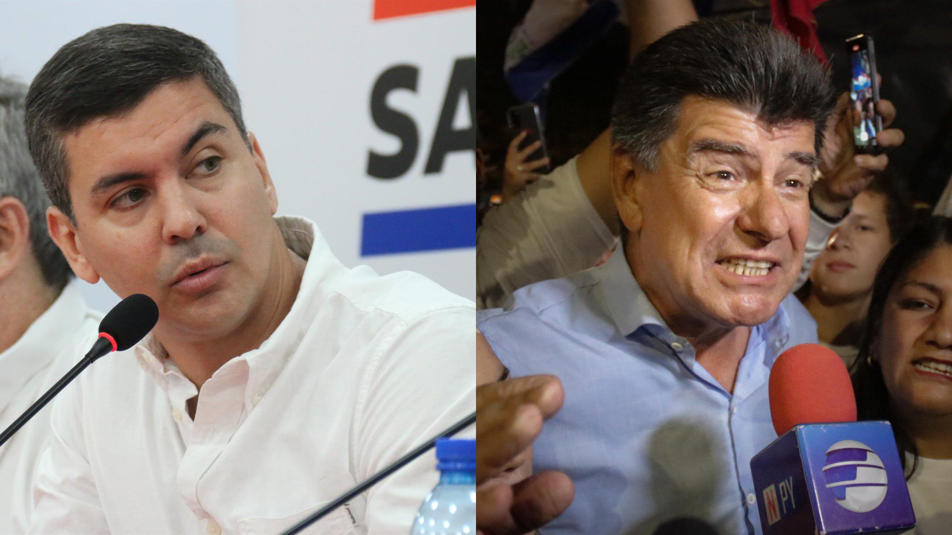 Los candidatos presidenciales paraguayos Santiago Peña (izquierda) y Efraín Alegre (derecha). (EFE)