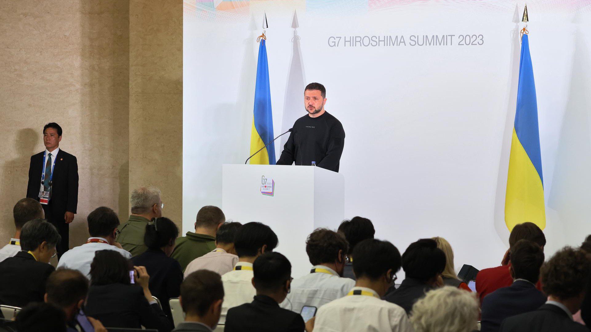 Hiroshima (Japón), 21/05/2023.- Una fotografía facilitada por el anfitrión de la Cumbre del G7 en Hiroshima muestra al presidente de Ucrania, Volodymyr Zelensky - EFE