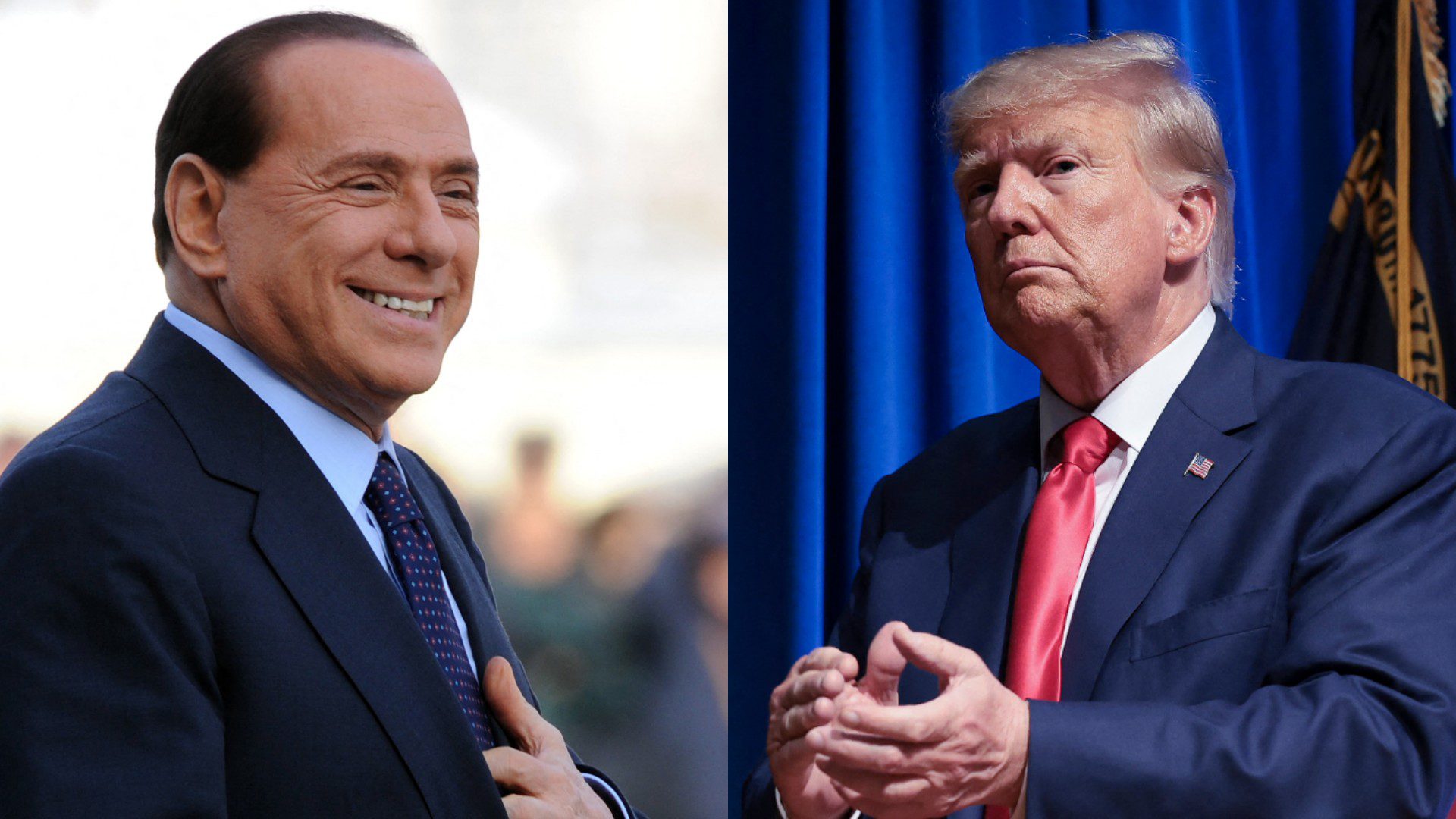 Silvio Berlusconi y Donald Trump (AFP)
