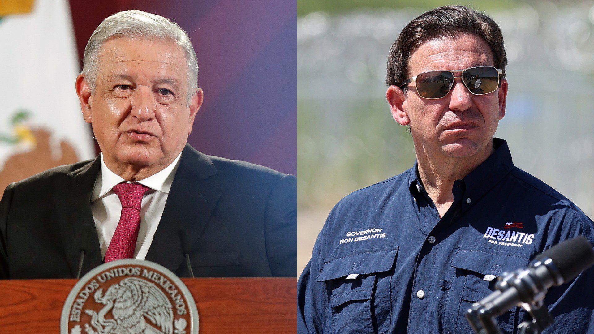 Andrés Manuel López Obrador, presidente de México y Ron DeSantis, gobernador del estado Florida - Foto: EFE