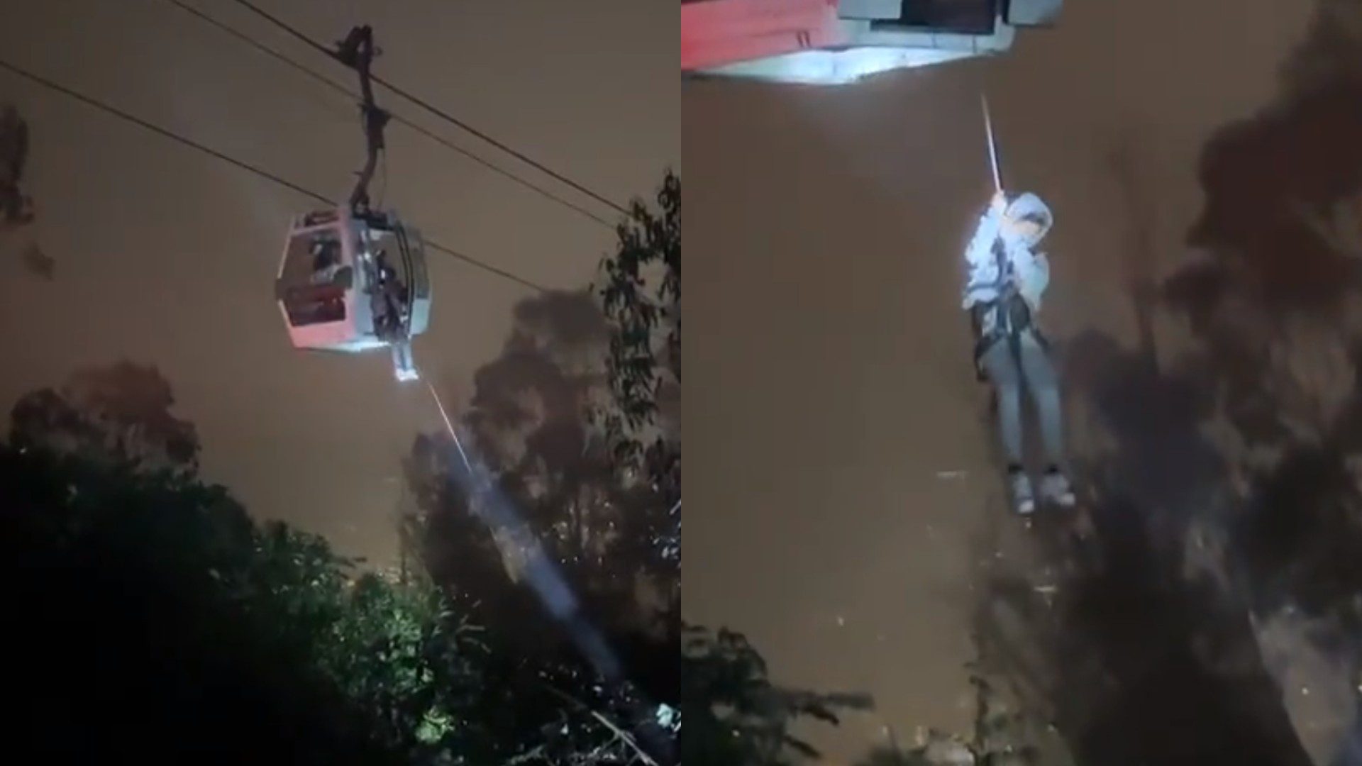 Rescate de personas en el teleférico de Quito (@pabelml)