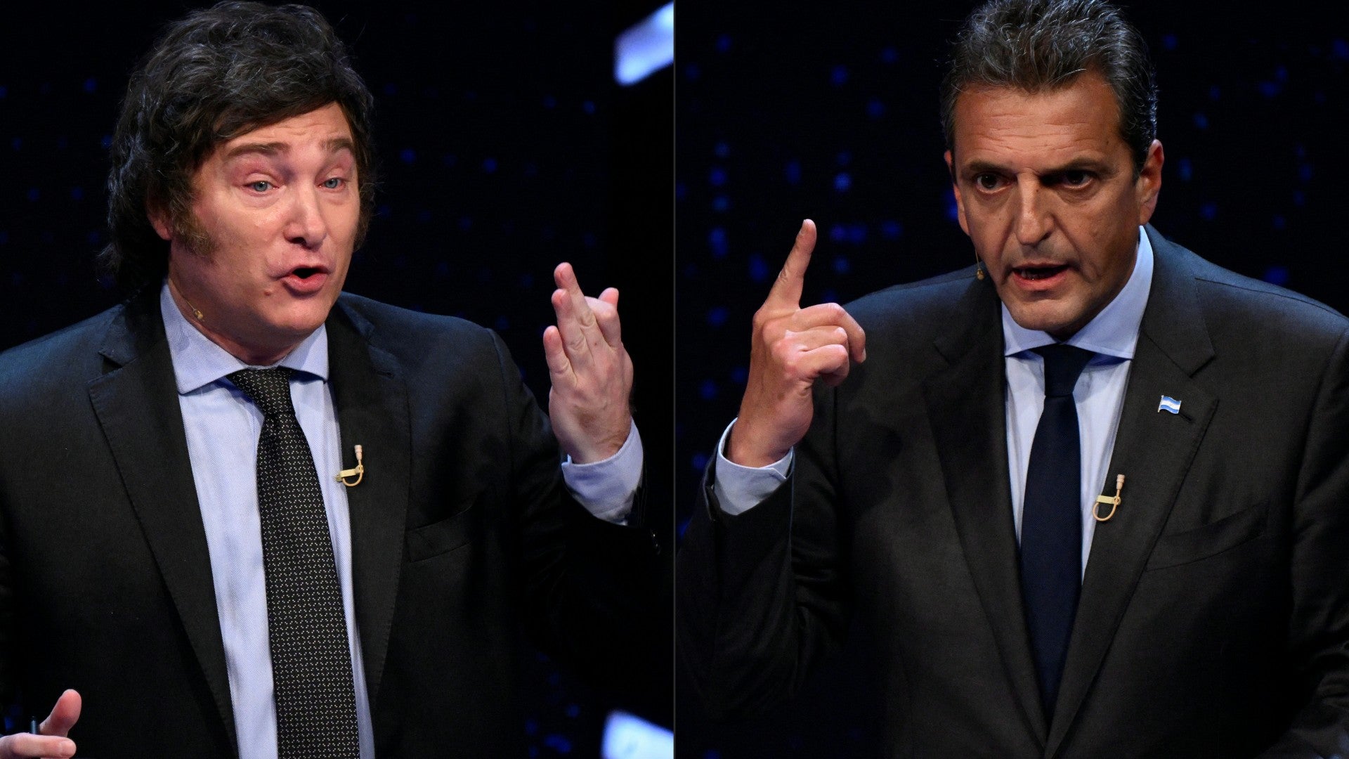 Javier Milei y Sergio Massa Candidatos presidenciales de Argentina, Javier Milei y Sergio Massa | Foto: AFP