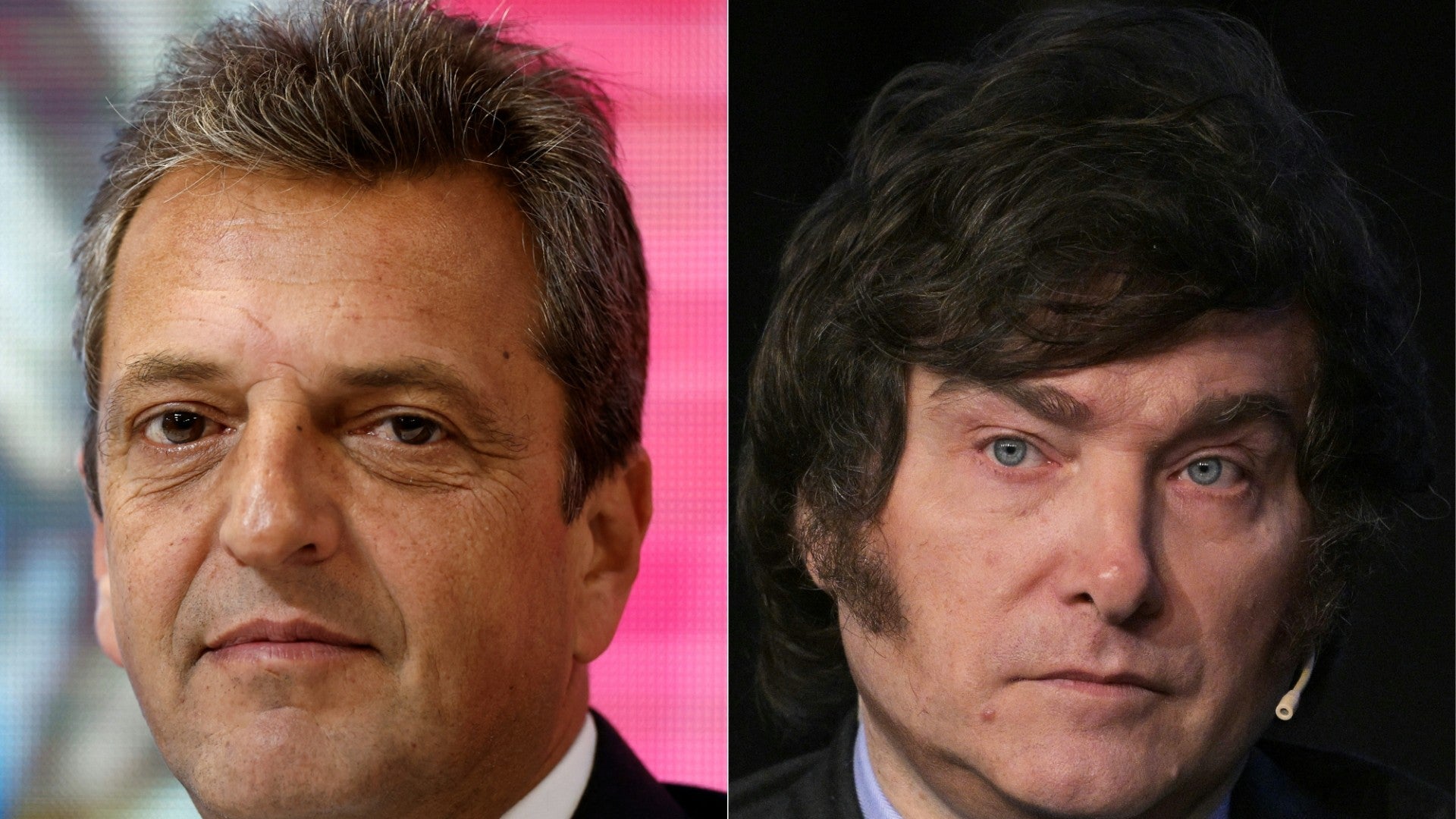 Sergio Massa y Javier Milei, candidatos a la presidencia de Argentina / FOTO: AFP