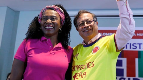María Isabel Urrutia, ex ministra del Deporte, y Gustavo Petro, presidente de Colombia / FOTO: EFE