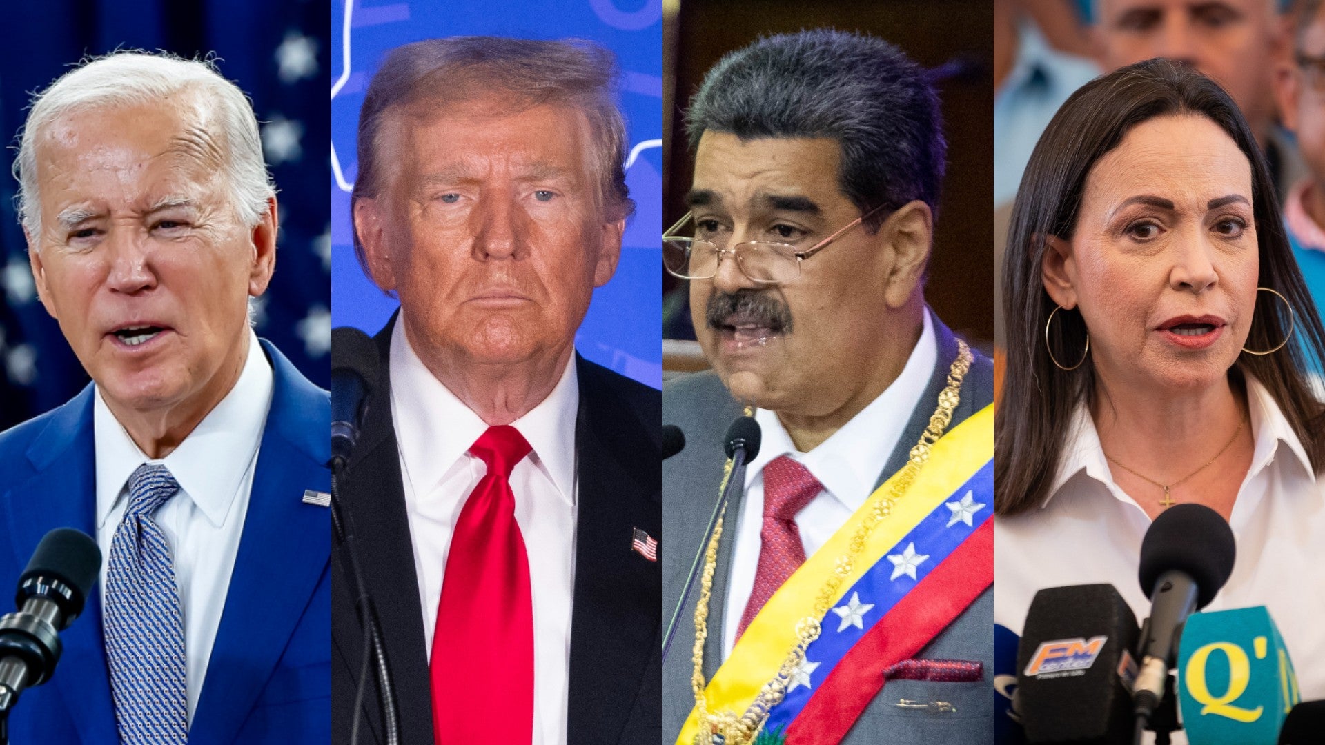 Joe Biden, Donald Trump, Nicolás Maduro y María CorIna Machado - Foto: EFE