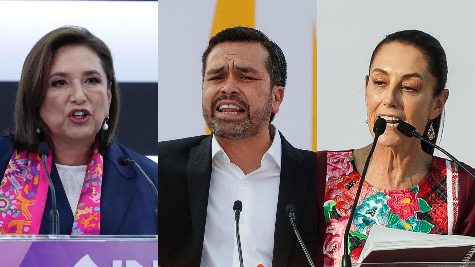 Candidatos presidenciales de México: Xóchitl Gálvez, Jorge Álvarez Máynez y Claudia Sheinbaum | Fotos: EFE