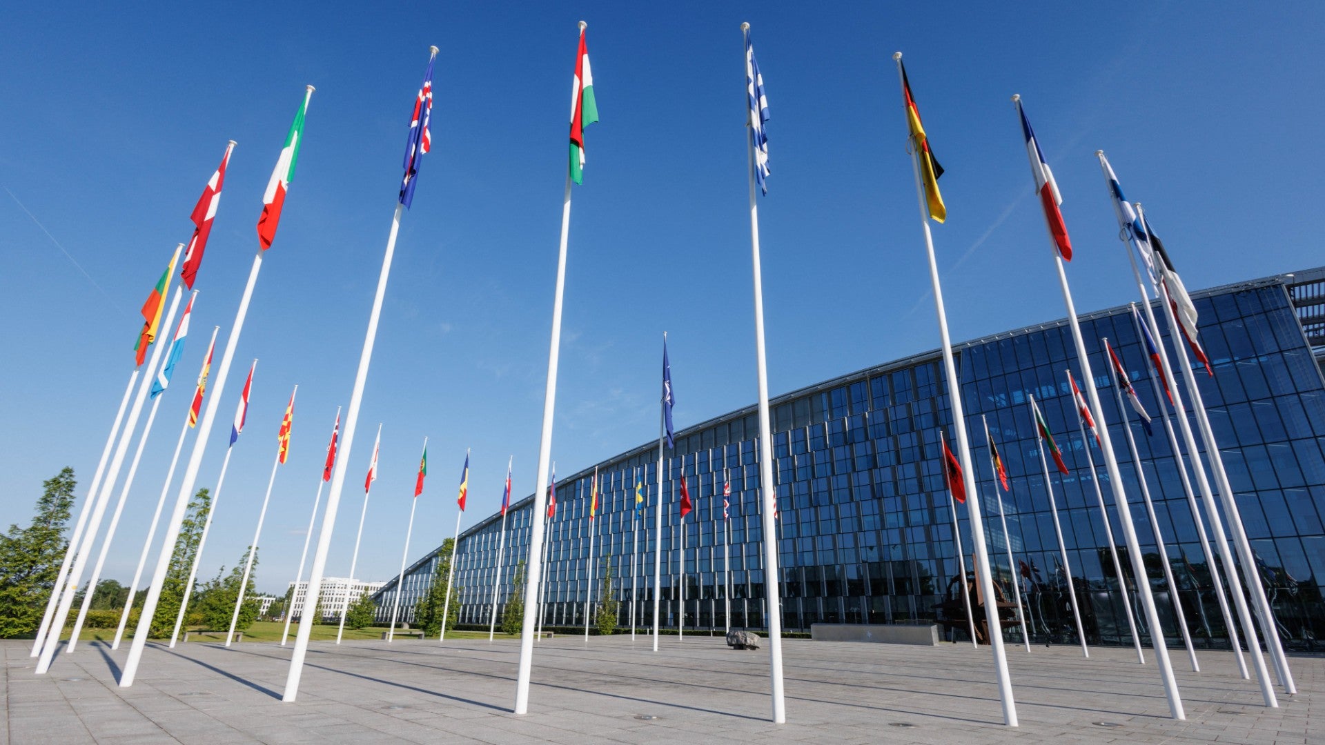 Banderas de los países de la OTAN (AFP)