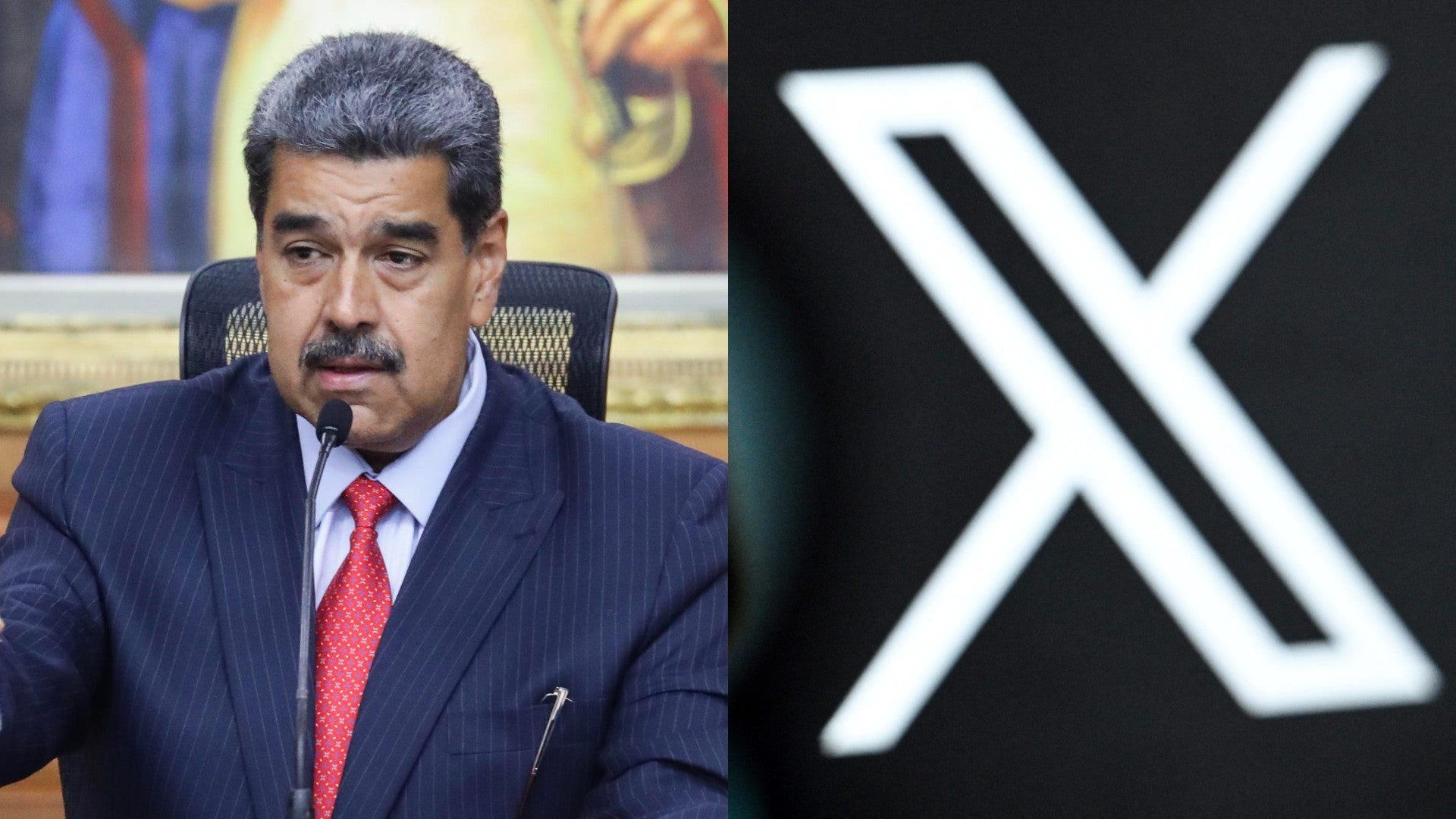 Nicolás Maduro - Foto: EFE / Logo de X (Twitter) - Foto: AFP