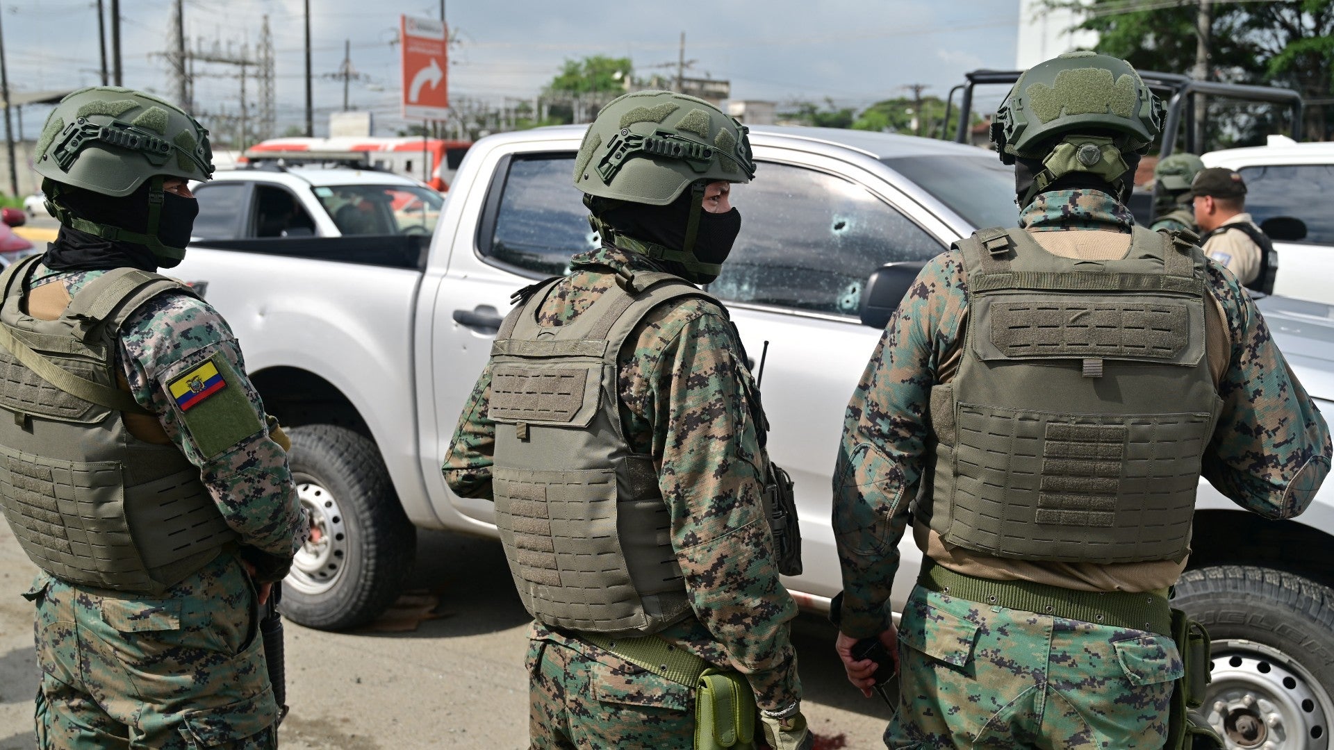 Escena del asesinato de coronel de las Fuerzas Armadas de Ecuador. (AFP)