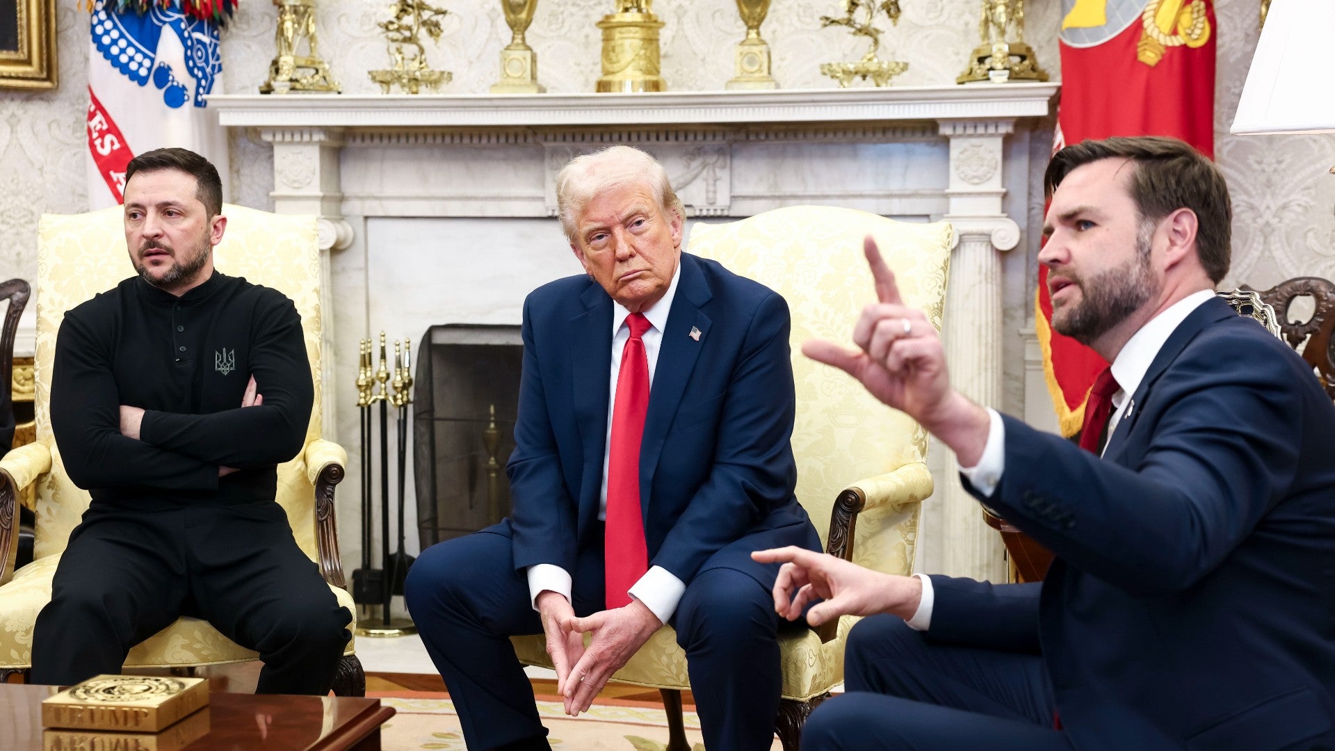 Volodímir Zelenski, Donald Trump y JD Vance (EFE)