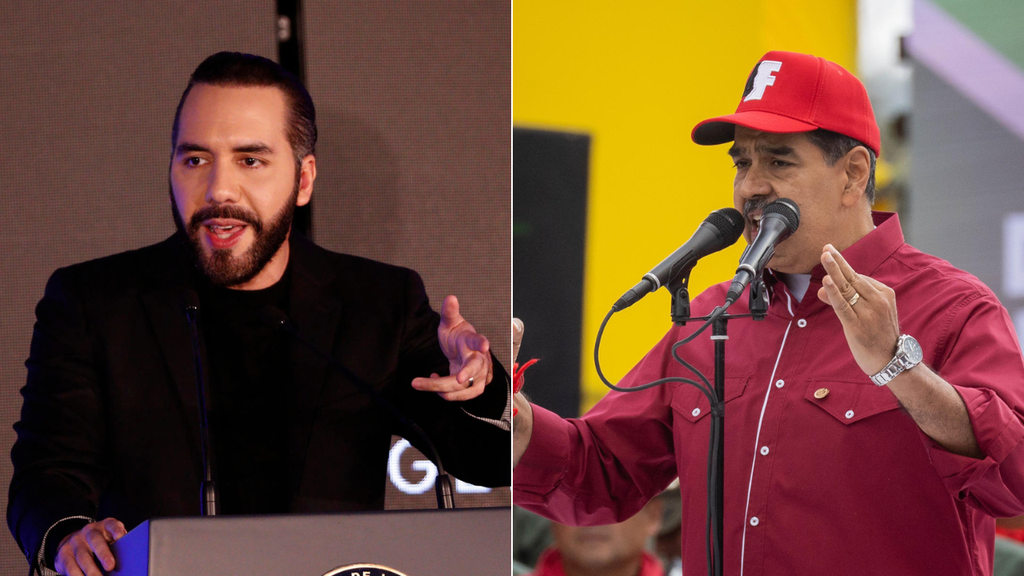 Nayib Bukele/ Nicolás Maduro - Fotos EFE