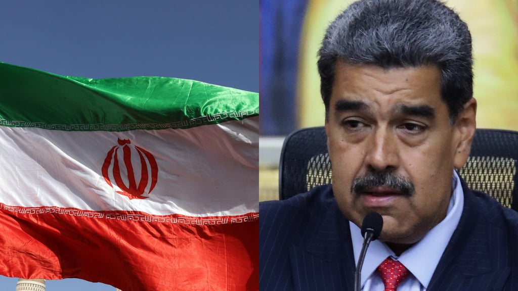 Bandera de Irán / Nicolás Maduro, jefe del régimen venezolano - Fotos: EFE