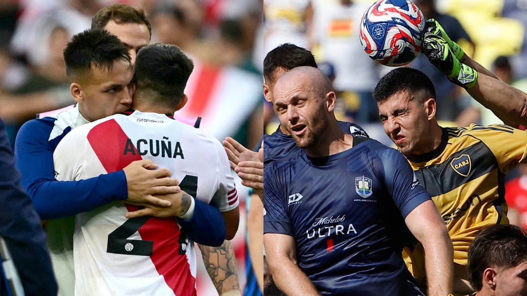 Jugadores del Inter de Milán y River Plate / Jugadores de Boca Jr. y Auckland City / - Fotos: AFP / EFE.