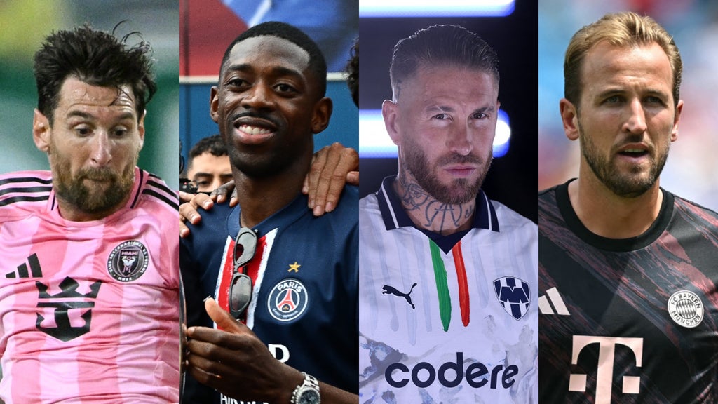 Futbolistas Lionel Messi, Ousmane Dembélé, Sergio Ramos y Harry Kane - Fotos: AFP