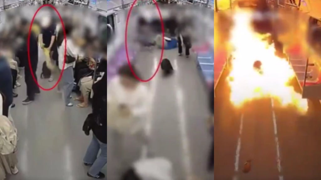 Hombre incendió el vagón de un tren con personas adentro / FOTO: Captura de video