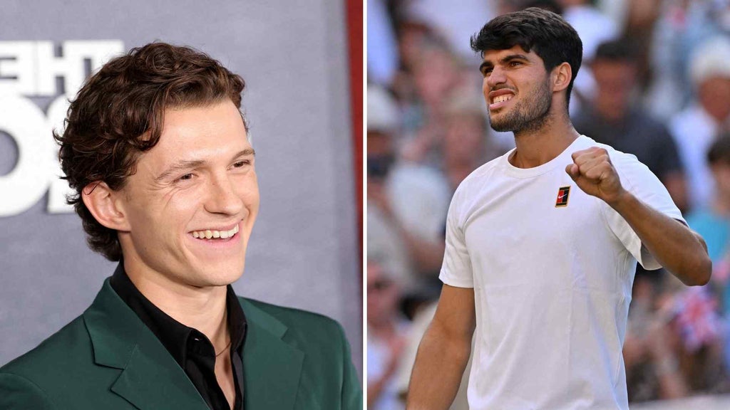 Tom Holland y Carlos Alcaraz - AFP