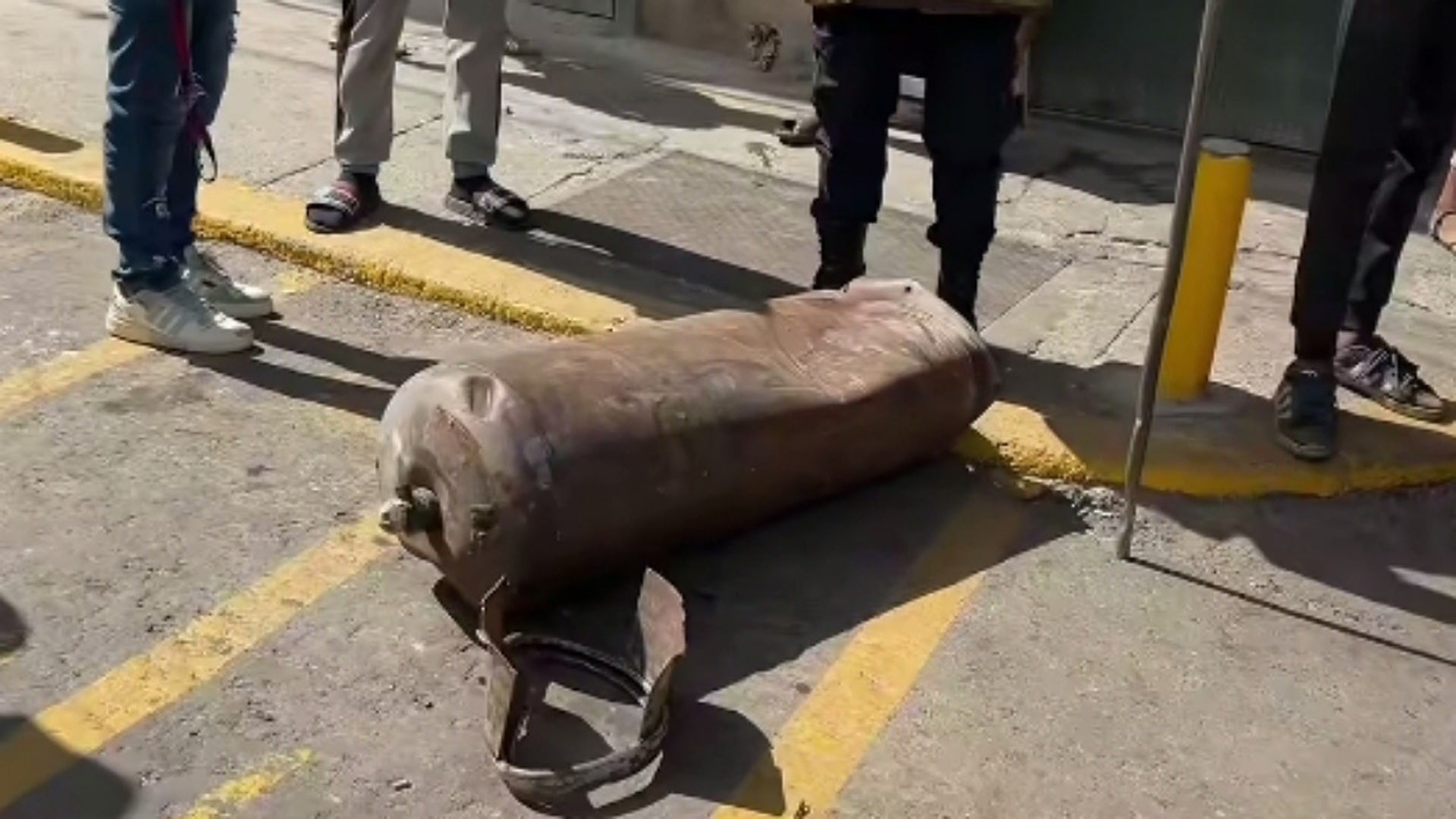 Cilindro de gas que explotó