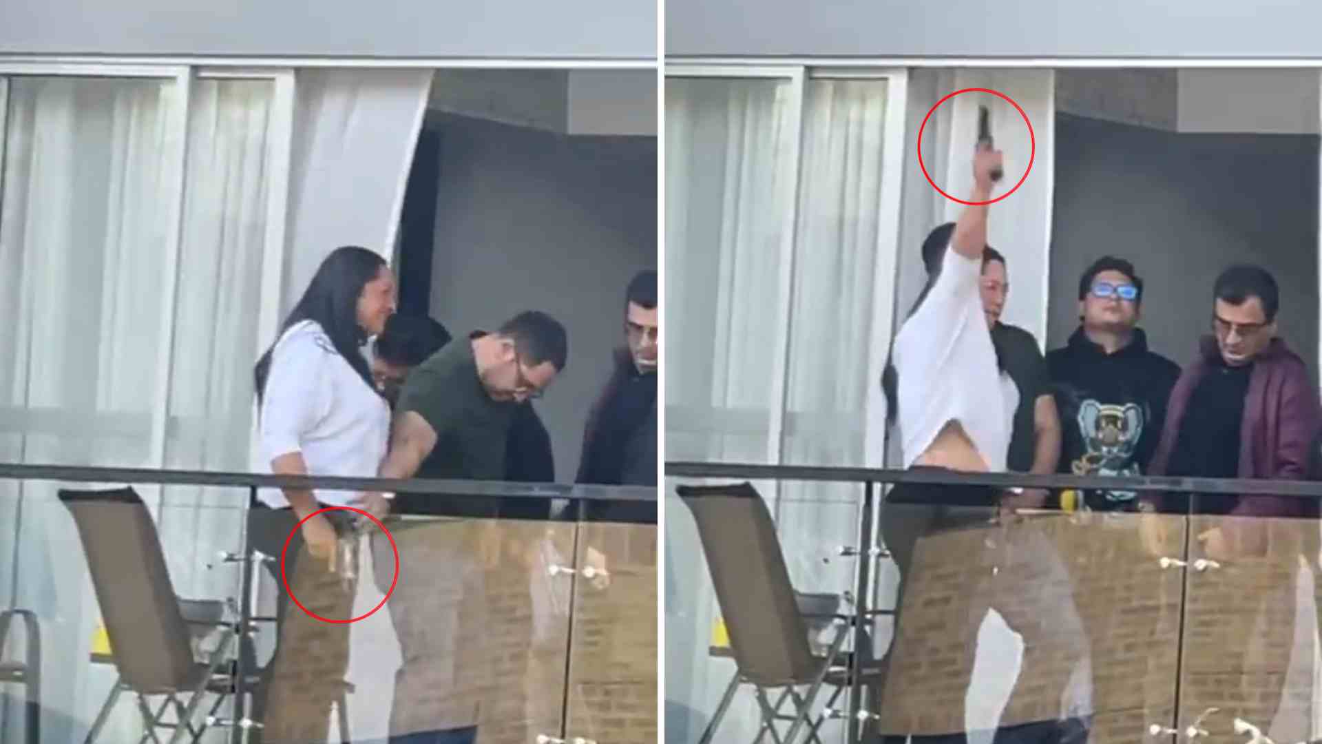 Indignación en Colombia por mujer que dispara arma en un balcón - Captura de video Indignación en Colombia por mujer que dispara arma en un balcón - Captura de video