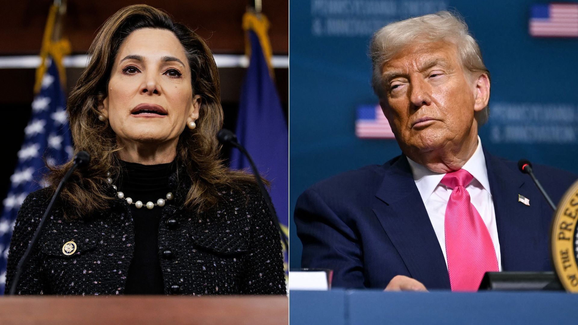 María Elvira Salazar/ Donald Trump - Fotos AFP María Elvira Salazar/ Donald Trump - Fotos AFP