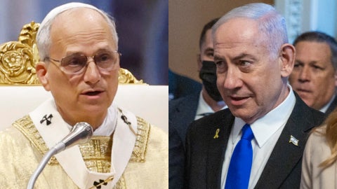 Papa León XIV / primer ministro de Israel, Benjamin Netanyahu - Fotos: EFE