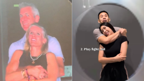 Una "kiss cam" se hizo viral al revelar una supuesta infidelidad en un concierto de Coldplay.