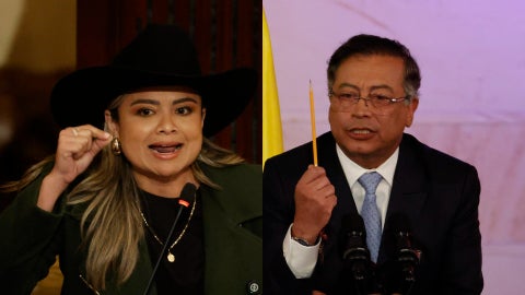 Lina Garrido, represetante a la Cámara de Cambio Radical, y Gustavo Petro, presidente de Colombia / FOTO: EFE