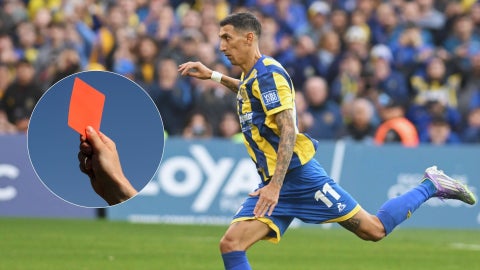 Ángel Di María - Foto EFE/ Tarjeta roja- Foto de referencia Canva