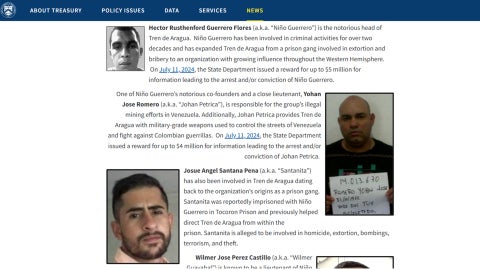 Así aparece la organización en la página del Departamento de Tesoro de EE.UU.