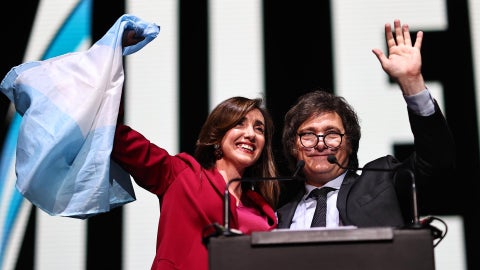Javier Milei, presidente de Argentina, junto a su vicepresidente Victoria Villarruel - Foto: EFE