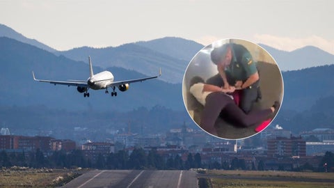 Avión en España - Foto de referencia EFE/ Detención en Valencia - Foto extraída de clip subido por el ministro Chikli a X @AmichaiChikli