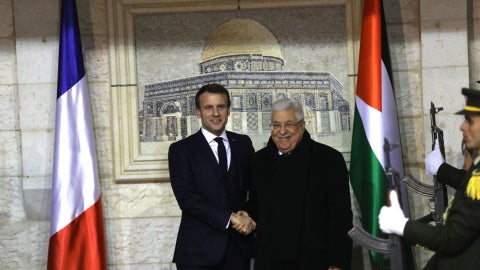 Emmanuel Macron y Mahmoud Abbas en 2020 - Fotos EFE