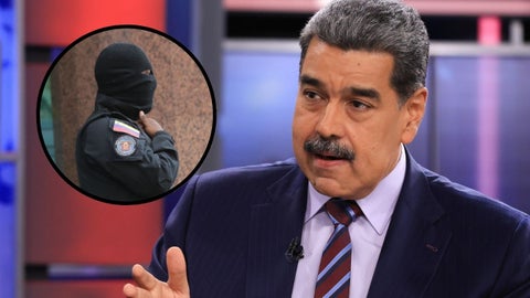 Agente del Sebin / Nicolás Maduro, jefe del régimen venezolano - Foto: EFE