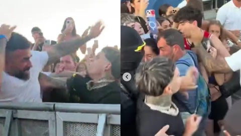 Luar La L se fue a los golpes con los de seguridad de un festival en España / FOTO: Captura de video