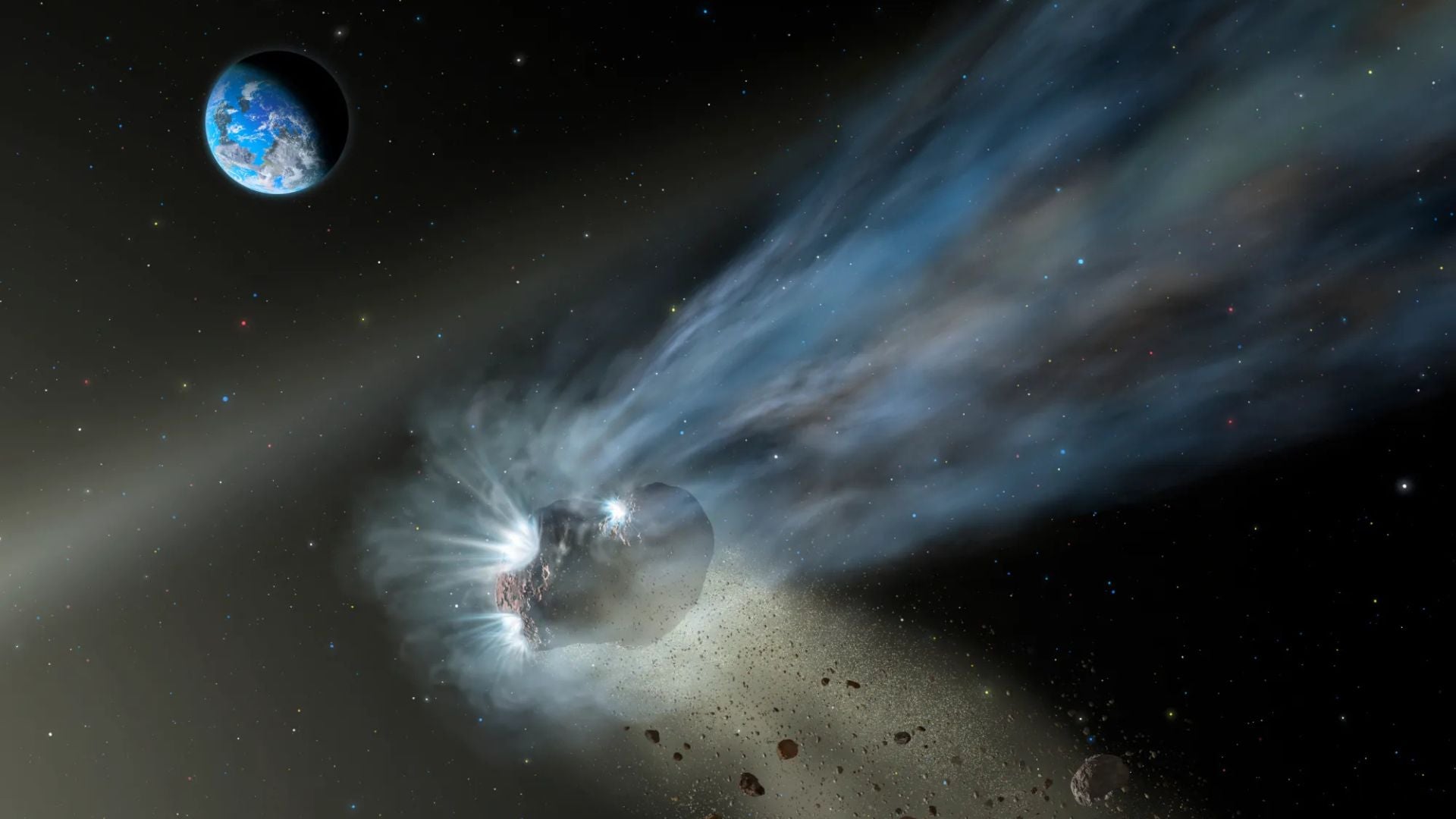 Las lluvias de meteoros suceden cuando la Tierra choca con restos de cometas - Foto NASA Las lluvias de meteoros suceden cuando la Tierra choca con restos de cometas - Foto NASA