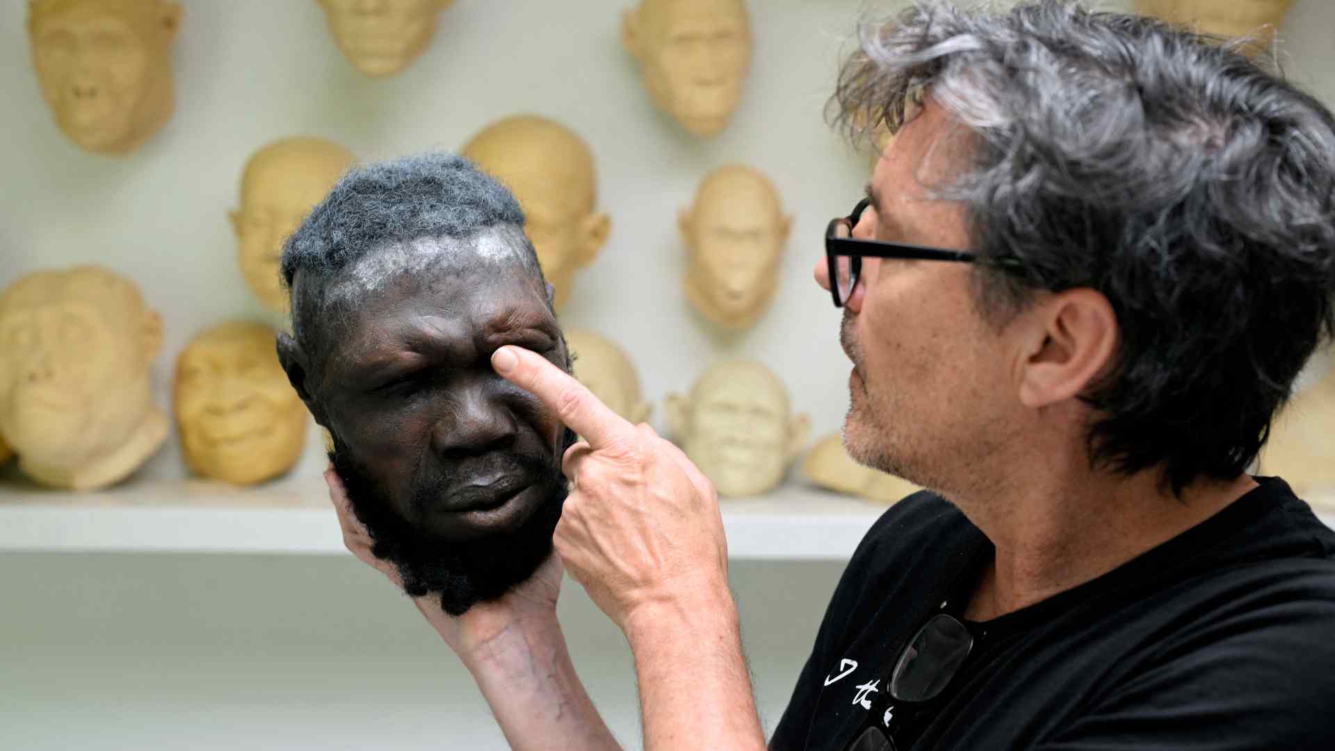 El busto de Mos'anne reconstruido - AFP