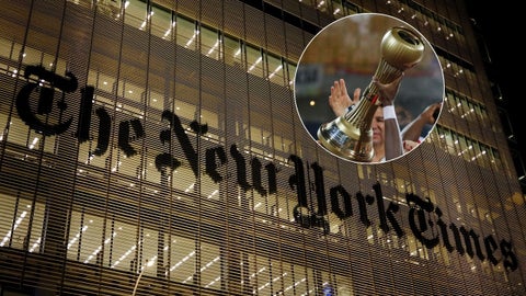 Edificio de The New York Times - Foto AFP/ Trofeo Liga BetPlay Dimayor - Foto EFE