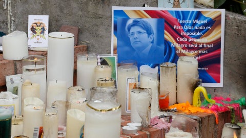 Homenaje a Miguel Uribe en Bogotá. (EFE)