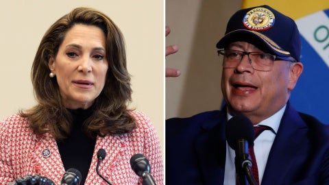 María Elvira Salazar y Gustavo Petro - Foto EFE