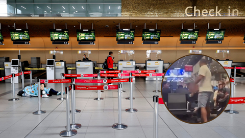 Agresión en el aeropuerto El Dorado en Bogotá | Fotos: EFE - X: @FernandovichG