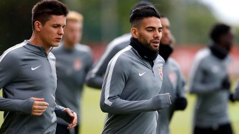 Guido Carrillo y Falcao en su paso por Mónaco - Foto: EFE