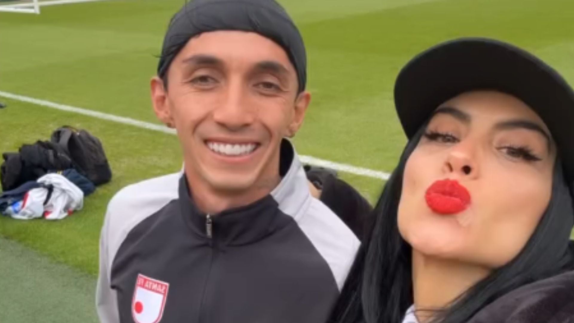 Omar Frasica, jugador de Santa Fe, y Jessica Cediel - Foto captura Instagram @jessicacedielnet Omar Frasica, jugador de Santa Fe, y Jessica Cediel - Foto captura Instagram @jessicacedielnet