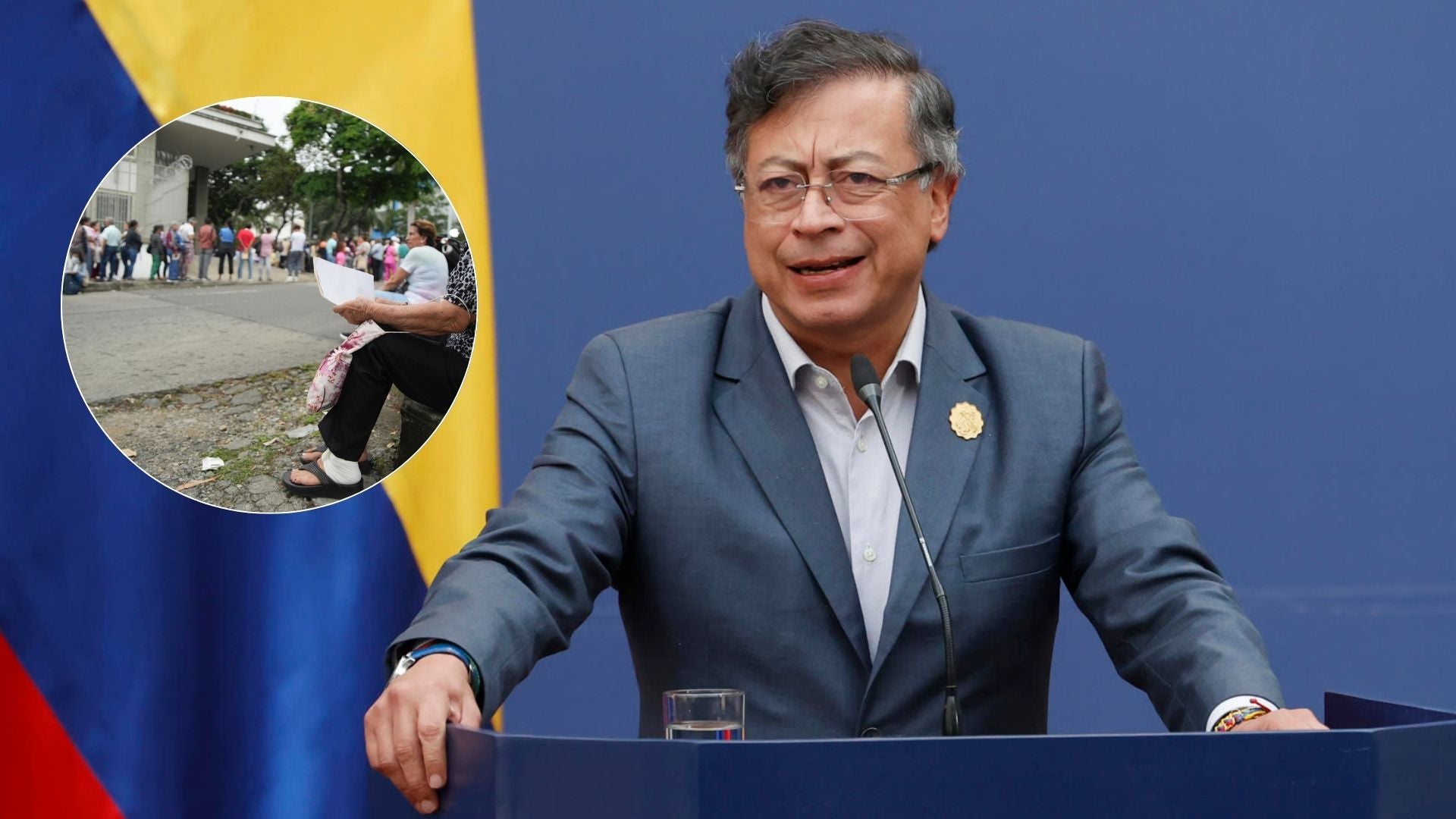 Gustavo Petro/ Usuarios de EPS en Cali - Foto EFE Gustavo Petro/ Usuarios de EPS en Cali - Foto EFE
