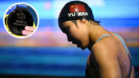 Yu Zidi en el Campeonato Mundial de Natación 2025 en Singapur - AFP