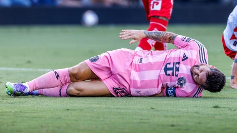 Messi tras lesionarse con el Inter de Miami (EFE)
