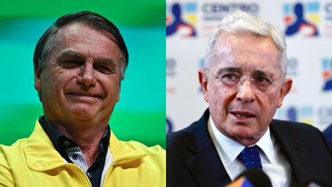 Jair Bolsonaro y Álvaro Uribe (EFE)
