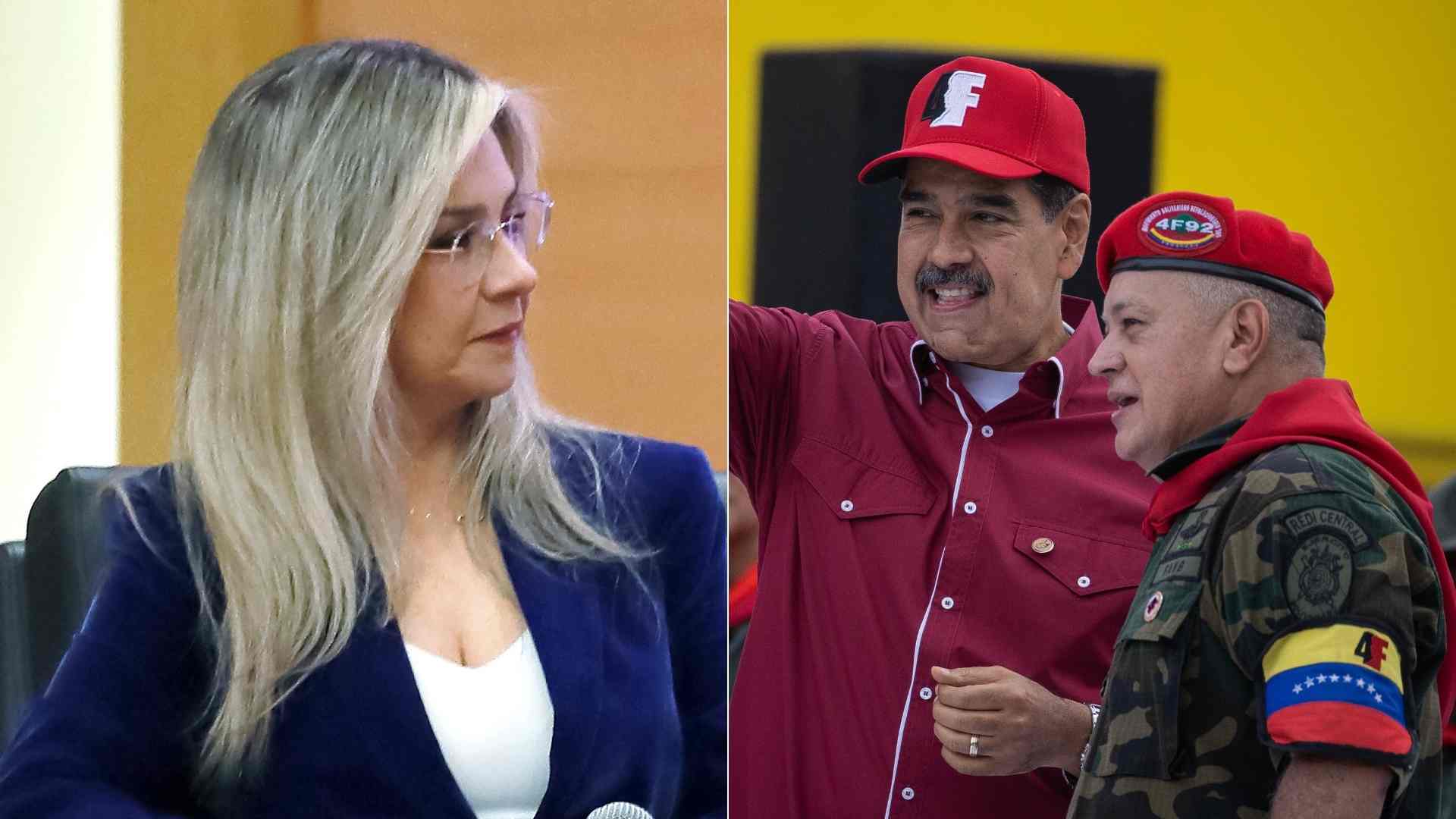 Vicky Dávila, Nicolás Maduro y Diosdado Cabello - EFE Vicky Dávila, Nicolás Maduro y Diosdado Cabello - EFE