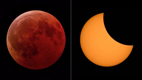 Eclipse total de Luna y eclipse parcial de Sol - Fotos NASA