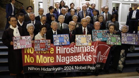 Sobrevivientes de los ataques nucleares sobre Hiroshima y Nagasaki | Foto: AFP