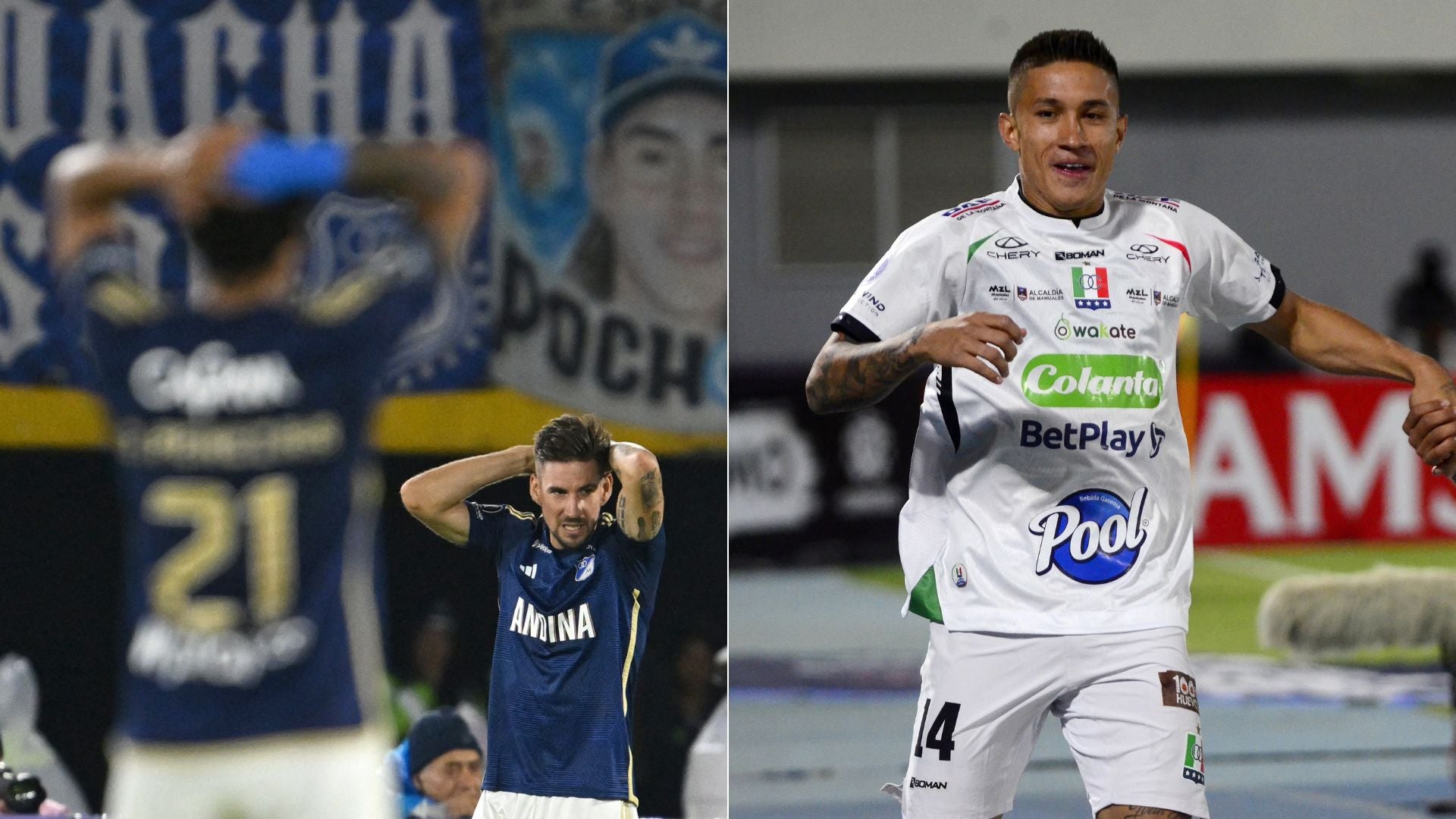 Jugador de Millonarios y de Once Caldas - Fotos: AFP Jugador de Millonarios y de Once Caldas - Fotos: AFP